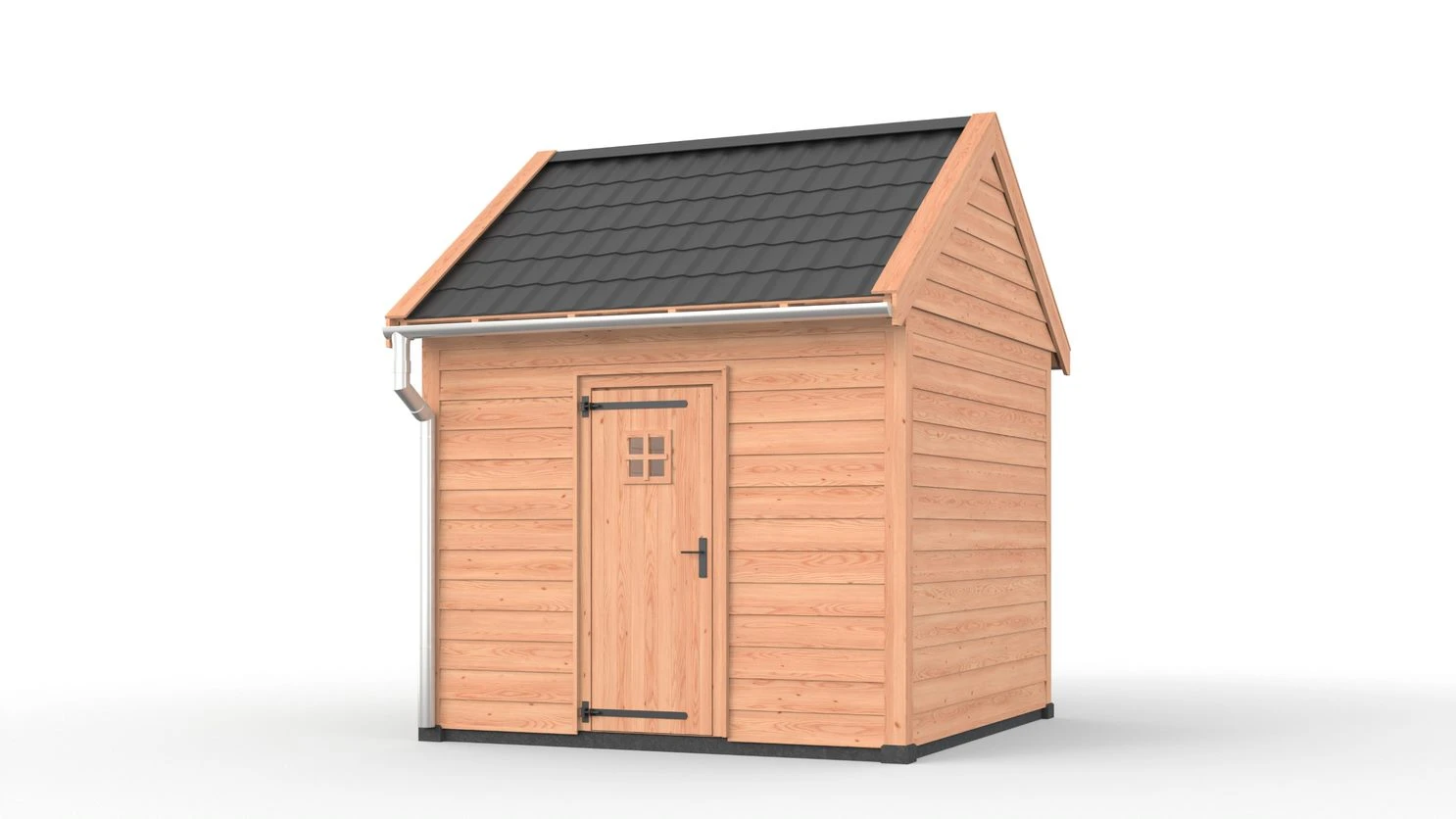 Douglas overkapping zadeldak, 300 x 300, met schuur en achterwand, Westwood Comfort - Afbeelding 1